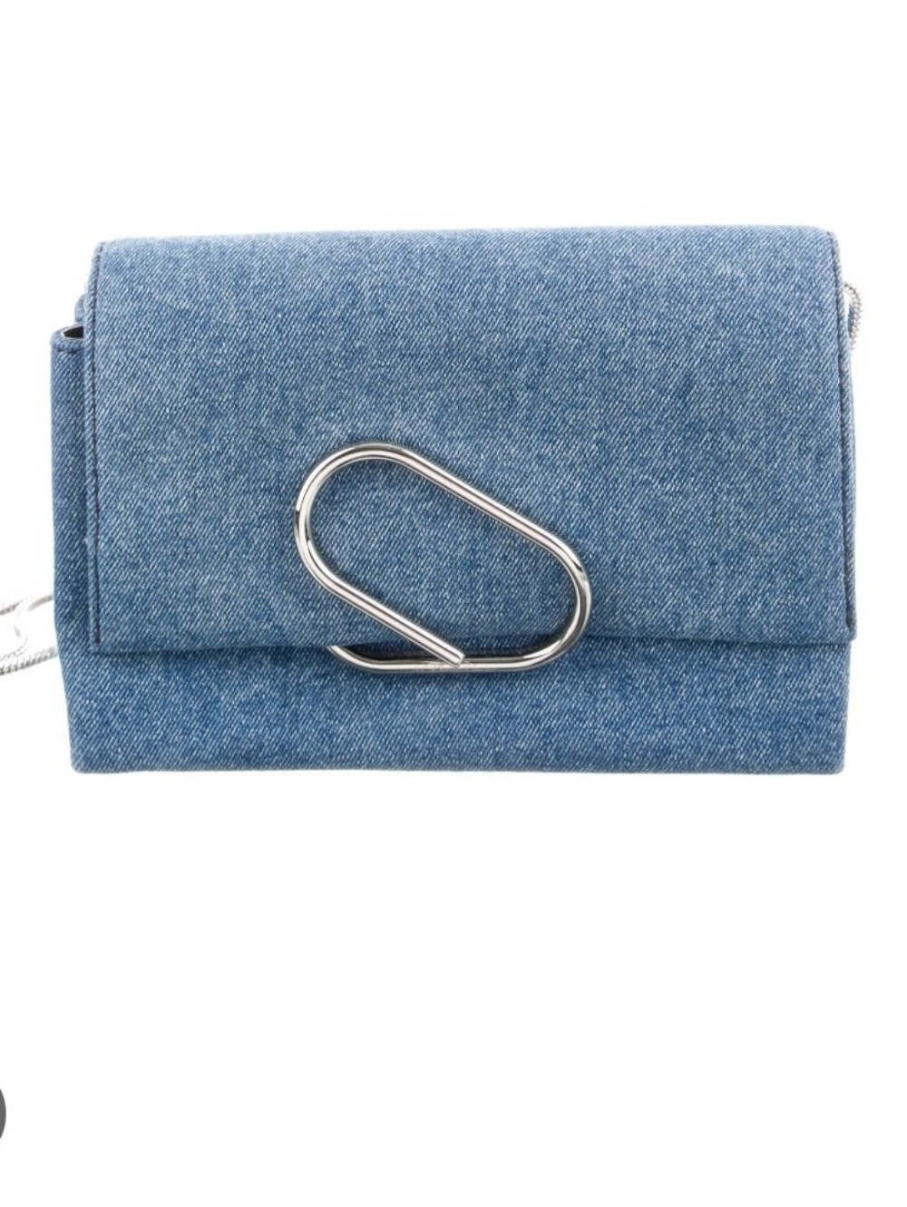 3.1 Fhillip Lim Denim Mini  Alix Crossbody Bag with Silver Chain - Picture 11 of 13